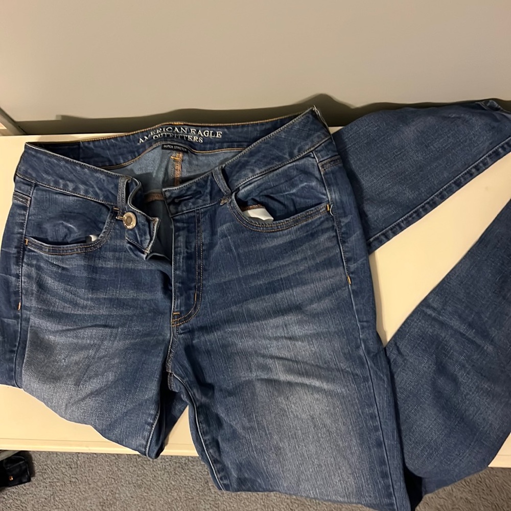 American Eagle Denim Jeggings, medium wash, like new - barely worn, 12 Long